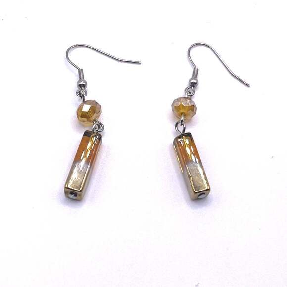 Jewelry - E057 | Yellow and Gold Dangle Earrings